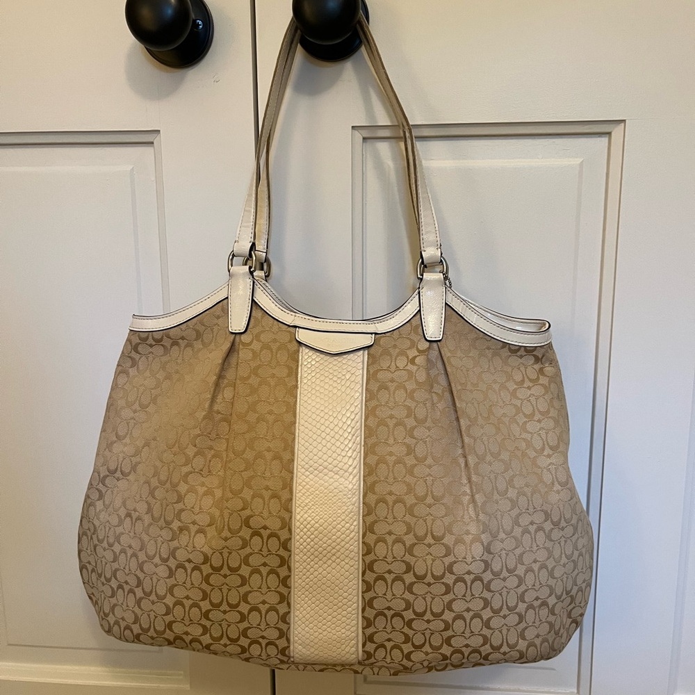 Coach Signature Stripe Devlin Shoulder Bag (F31307)